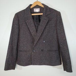 Christine Charcoal Gray Wool Donegal Jacket Blazer Size 12